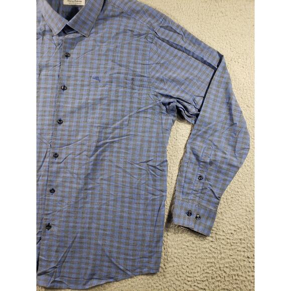 Tommy Bahama Shirt Men's 2XL Blue Newport Coast Button Up Plaid Long Sleeve - Picture 3 of 12